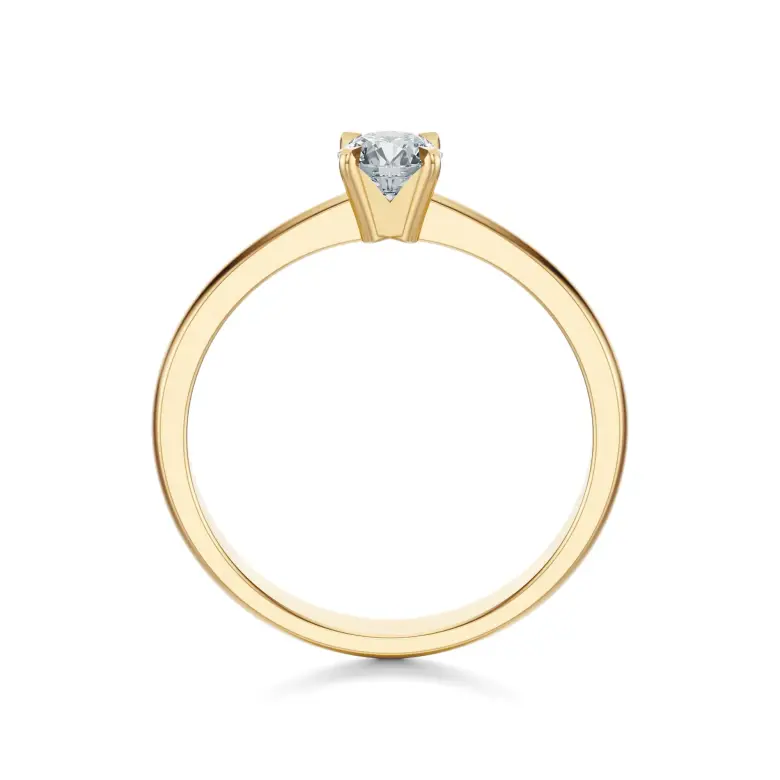 Pierścionek zaręczynowy złoty z diamentem